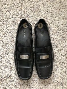 Coach Womens Shoes Black Leather Loafers P334Size 7 B. Coach Shoes Women, Black Leather Loafers, Black Shoes Women, Leather Loafers, Shoes Black, Black Shoes, Black Leather, Loafers, Women Shoes