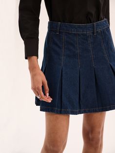 A fun and feminine take on the denim mini skirt, Echo is designed with structured pleats to give a little bit of extra shape. Designed in a mid-wash from BCI member sourced cotton, Echo is perfect for dressing up or down. Velvet Collection, Dressing Up, Denim Coat, Denim Mini, Shirt Skirt, Denim Mini Skirt, Holiday Dresses, Denim Dress, Occasion Wear