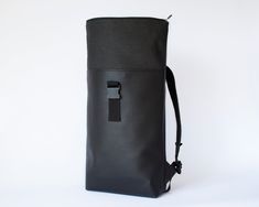 "Vegan leather backpack OVERVIEW - Size: 37 x 43 x 10 cm (expanded - 37 x 60 x 10 cm) or 14,57 x 16,93 x 3,9 inches (expanded - 14,57 x 23,6 x 3,9 inches) - Waterproof - you could safely carry out your stuff during the rain. Internal waterproof lining saves your stuff from rain whenever you go - Lots of pockets - organize all your items as you wish. It has 4 pockets: - 1 laptop inner pocket with padding to protect your laptop (37 x 38 cm or 14,57 x 14,96 inches) - 2 regular inner pocket : fit to Waterproof Leather Standard Backpack, Everyday Leather Waterproof Backpack, Everyday Waterproof Leather Backpack, Backpack Rolltop, Vegan Backpack, Business Travel Backpack, Black Briefcase, Rolltop Backpack, Mens Backpack Travel