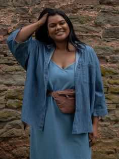 Meet our best-selling Linen Shirt, now in soft, denim chambray! This relaxed-fit button down-shirt for women has wide sleeves and a boxy fit that makes it the perfect everyday piece for the warm weather. We love it paired with The Chambray Denim Short or The Wide Leg Jean.Our small-batch wash process means that each of our denim garments will vary slightly in color and appearance.• Composition: 100% cotton• Available in: MID DENIM• US sizes: XS (US 0–2), S (US 4–6), M (US 8–10), L (US 12–14), XL Relaxed Fit Chambray Denim Dress In Medium Wash, Relaxed Fit Chambray Denim Dress, Trendy Medium Wash Denim Top, Trendy Medium Wash Denim Top For Everyday, Casual Washed Blue Chambray Denim Dress, Light Wash Denim Top For Everyday, Medium Wash Chambray Denim Dress, Everyday Light Wash Chambray Denim Top, Casual Medium Wash Chambray Denim Dress