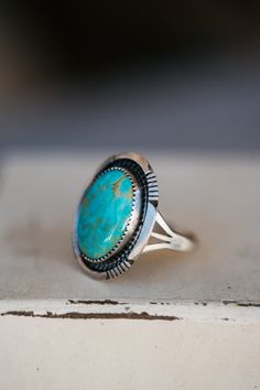 Bre Ring | Green Turquoise – Goldie Lew Jewelry Real Turquoise Jewelry, Southwest Jewelry, Turquoise Rings, Gifts For Sister, Mood Swings, Vintage Turquoise, Beaded Rings, Green Turquoise, Green Stone