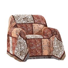 a chair with a blanket on it and a pillow in the shape of a recliner