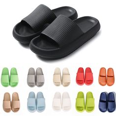 PRICES MAY VARY. 【Ergonomic Design】The cloud slippers are slightly recessed to perfectly wrap your feet, toe to the tail is slightly upturned by 21°, the fitting angle balances the pressure, ergonomic design.fit the curve of the foot pelvic floor walk not tired foot & more comfortable to wear. 【 Soft & Lightweight】roscylo pillow slippers - Super Soft Home Slippers use ultra rebound soles to make you feel like you are stepping on the cloud, giving you a sense of cloud feet.With 1.7 inch - 4.11cm Comfy House, Cloud Slippers, Shower Sandals, Shower Slippers, Indoor Slides, Shower Shoes, Comfy Pillows, Slides For Women, Slide Slippers