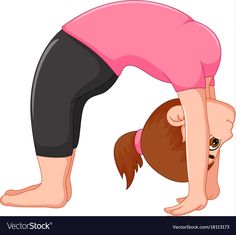 a girl doing yoga exercises on a white background