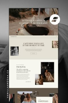 an image of a website design for a wedding photographer