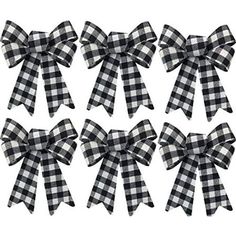 black and white gingham bows are shown