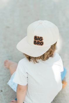 Celebrate sibling love with our "Big Bro" and "Little Bro" toddler and child snapback hats! These adorable matching hats are perfect for brothers who want to show off their special bond. Made from high-quality, durable materials, these snapbacks are comfortable and adjustable to fit growing heads. Whether for family outings, photo shoots, or just everyday wear, these hats add a fun and stylish touch to any outfit. Let your little ones sport their brotherly pride in the cutest way possible! Ideal Cute Snapback Hat With Letter Print, Playful Adjustable Flat Brim Snapback Hat, Adjustable White Baseball Cap For Birthday, White Snapback Baseball Cap For Birthday, White Snapback Hat For Birthday, White Snapback Cap For Birthday, Personalized Snapback Baseball Cap For Birthday, White Adjustable Snapback Hat For Birthday, Brothers Outfits