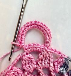 the crochet pattern is being worked on