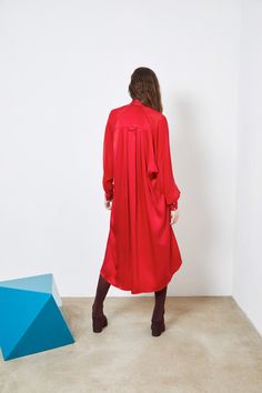 Red satin and chiffon 100% silk Making The Cut, Oversized Shirt Dress, Silk Shirt Dress, Unique Fall, Trench Jacket, Amazon Prime Video, Red Silk, Red Satin, Silk Shirt