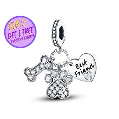 🔳Our all charms are compatible with Pandora bracelets, necklaces, and key chains. 🔳All products you ordered come exactly the same in the photos and videos. 🔳Our all products are made with %100 925 Silver Sterling. 🔳925 Sterling Silver is guaranteed. 🔳Our all products are ready to send the next business days of your purchases. 🔳All products are brand new and come with a very cute gift box. 🔳We may prepare your gift and put your special note on it. 🔳We are promising the best customer servi Dangling Charms For Valentine's Day Gift, Valentine's Day Gift Charm Bracelet With Dangling Charms, Removable Dangle Charms For Friendship, Valentine's Day Gift Charms With Dangling Details, Heart-shaped Charm Bracelet For Friendship, Valentine's Day Best Friend Gift Heart Charm Bracelet, Silver Charms For Friendship On Valentine's Day, White Charms Jewelry For Best Friend Gift, Silver Charms Jewelry Best Friend Gift