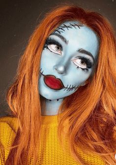 Simple Halloween Makeup, Sally Makeup, Joker Halloween Makeup, Pretty Halloween Makeup, Beetlejuice Makeup, Cat Halloween Makeup, Sally Costume, Joker Makeup, Cute Halloween Makeup