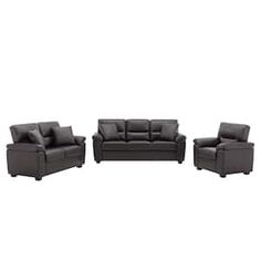 a set of three couches and two chairs