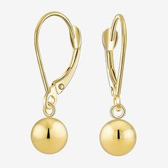 Features: Quick ShipEarring Back: Lever BackShape: BallMetal Color: YellowEarring Length: 22mmEarring Width: 5mmCare: Hand WashEarrings Style: Drop EarringsMetal: 18k GoldCountry of Origin: Imported Ball Drop Earrings, Ball Drop, Earrings Drop, Jewellery And Watches, 18k Gold, Fine Jewelry, Women Jewelry, Drop Earrings, Electronic Products