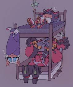 an illustration of a bunk bed filled with toys