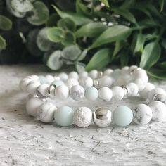 Blue Amazonite and marble Howlite gemstone beaded stretch | Etsy Luxury White Gemstone Beaded Bracelets, Beaded Bracelets Marble, Cheap White Beaded Bracelets For Everyday, Cheap Trendy White Beaded Bracelets, Luxury White Beaded Bracelets With Gemstone Beads, Cheap Handmade Beaded Bracelets With Oval Beads, Cheap White Hand Wrapped Beaded Bracelets, Cheap Silver Bracelets With Gemstone Beads, Cheap Blue Gemstone Beaded Bracelets