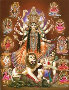 the hindu deities are depicted in this painting