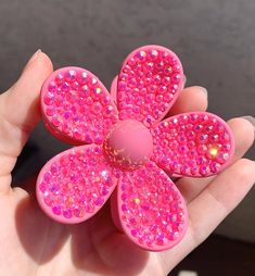 Bling Hair Clip  Rhinestoned flower claw clip 100% waterproof and vibration proof adhesive Rhinestone Claw Clip, Bedazzling Stuff, Diy Flower Hair Clips, Disney Tiana, Magical Stuff, Flower Claw Clip, Bling Hair, Diy Bling