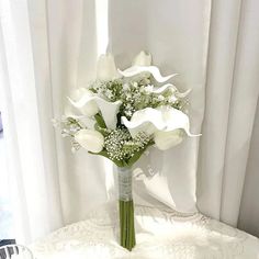 4.54E+13 White Brown Bouquet, Bride Bouquets Tulips, Tulip Bridesmaid Bouquet, Tulip Bouquet Wedding, Tulip Bridal Bouquet, White Calla Lily Bouquet, Calla Lily Bridal Bouquet, White Calla Lilies, White Calla Lily