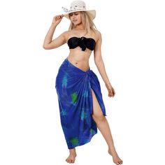 Step into the sun with the LA LEELA Women's Long Pareo Sarong, a versatile and stylish must-have for your beachwear collection. This elegant cover-up is perfect for enhancing your swimwear ensemble, offering both comfort and a touch of sophistication.

- **Material:** Lightweight and breathable fabric, ideal for warm weather
- **Color:** Vibrant blue with an eye-catching tree design
- **Size:** One size fits most; designed to accommodate diverse body types
- **Gender:** Female; universally flatt Tropical Swimwear For Beach Party During Resort Season, Beachwear Swimwear With Tie-side Bottom For Pool, Blue Tankini For Sunbathing During Beach Season, Beachwear Swimwear With Uv Protection And Tie-side Bottom, Vacation Pool Swimwear With Tie-side Bottom, Hawaiian Tankini With Tropical Print For Beach Season, Hawaiian Style Tropical Print Tankini For Beach Season, Beachwear Tankini With Tie-side Bottom For Pool, Pool-ready Beachwear Tankini With Tie-side Bottom