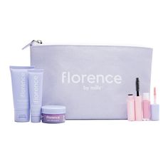 Named after Mills’ little sister, Ava, this set includes all her mini and mighty florence essentials. Made with clean ingredients and suitable for all skin types, this set features everything needed for a quick and easy skincare routine or makeup look. Plus, our purple florence bag helps keep everything organized while at home or on the go! Easy Skincare Routine, Detoxifying Face Mask, Easy Skincare, Volumizing Mascara, Florence By Mills, Oil Free Moisturizers, Mini Makeup, Peel Off Mask, First Aid Beauty