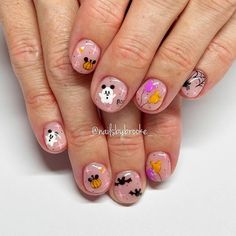 Disney Themed Nails, Disneyland Nails, Disney Inspired Nails, Halloween Acrylic, Halloween Acrylic Nails, Cute Halloween Nails, Fall Gel Nails