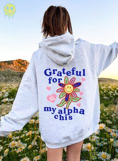 Soft, cute, and trendy, this Alpha Chi Omega hoodie will quickly become your go-to cozy sweatshirt! Use the drop down to specify preference between white, ash, gold, irish green, light blue, carolina blue, or light pink. LISTING IS FOR ALPHA CHI OMEGA. Please be sure you are ordering for your correct Sorority.  We print on high quality, soft, & heavyweight materials, sustainably made and printed in the US. ♥ SIZING ♥ Unisex Sizing- For a more feminine, fitted look we recommend getting your size. For a more oversized look, we recommend sizing up. ♥ SHIP TIME ♥ Items may take up to 7 business days to process before shipping. Shipping time is (on average) an ADDITIONAL 2-5 business days. Shipping times vary for many reasons, but is largely influenced by your location. ♥ CARE INSTRUCTIONS ♥ Wa Alpha Epsilon Phi, Big Gift, Sorority Sweatshirts, Alpha Sigma Tau, Phi Sigma Sigma, Alpha Xi Delta, Alpha Gamma Delta, Alpha Sigma Alpha, Sweatshirt Trendy