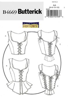 the butterick corset pattern is shown