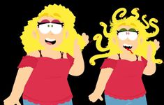 two women with yellow hair and glasses are making funny faces as they stand in front of a black background