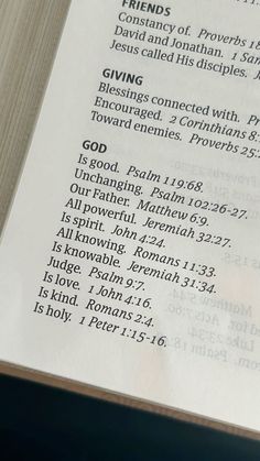 an open bible with the word of god on it and some other words in english