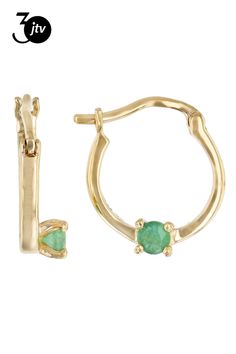 .10ctw Round Green Sakota Emerald Solitaire, 10k Yellow Gold Child's Hoop Earrings. Measure approximately .36"L x .12"W. Saddle backs. Anniversary Small Hoop Earrings With Birthstone, Yellow Gold Hoop Earrings With Birthstone, Classic Huggie Birthstone Jewelry, Anniversary Birthstone Huggie Earrings In Small Hoop, Small Hoop Huggie Earrings With Birthstone For Anniversary, Anniversary Birthstone Huggie Hoop Earrings, Anniversary Small Hoop Huggie Earrings With Birthstone, May Birthstone Huggie Earrings, Anniversary Huggie Earrings With May Birthstone