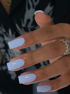 Unghie Sfumate, Blue Acrylic Nails, Work Nails, Her Nails, Casual Nails, Simple Acrylic Nails, Short Square Acrylic Nails, Almond Shape, Blue Nail