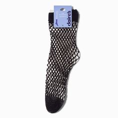 Add edgy style to any outfit with these crew socks! The classic black socks have an open fishnet design. You can wear them over another pair, or wear them alone. One size stretches slightly to fit most.Crew lengthOne sizeMaterial: Nylon - Claire's Black Fishnet Crew Socks Black Mesh Hosiery For Summer, Black Fishnet Mesh Hosiery, Black Mesh Socks For Spring, Fitted Fishnet Socks For Spring, Stretch Fishnet Socks Made Of Mesh, Black Mesh Socks For Summer, Stretch Mesh Fishnet Socks, Stretch Fishnet Mesh Socks, Spring Black Mesh Socks