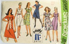 a group of women's dress patterns from the 1950's and 1960s's