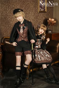 Ouji Fashion, Steampunk Couture, Kawaii Fairy, Lolita Outfits, Clothing Reference, Twin Outfits, Clothes Reference, Japanese Street, Japanese Street Fashion