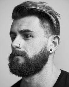 Best Undercut Hairstyles, Long Beard Styles, Men's Piercings, Undercut Styles, Beard Wax, Best Beard Styles, Long Hair On Top, Face Piercings