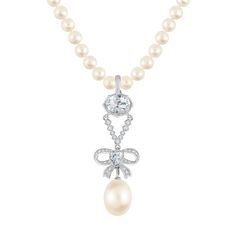 The original, $36 million… yours, just $149!A fabulous replica of a one-of-a kind historic pearl pendant!A luxurious 11 x14 mm white cultured pearl centerpiece suspended from a strand of 80 luminous white cultured pearls.28 dazzling Swarovski crystal accents — more than 2½ carats in all — illuminate this spellbinding and majestic creation. Luxury Bridal Pearl Necklace With Pearl Drop, Elegant Pearl Drop Bridal Necklace For Formal Occasions, Classic Bridal Necklace With Pearl Charm For Formal Occasions, Classic Pearl Charm Bridal Necklace For Formal Occasions, Luxury Pearl Bridal Necklace For Gift, Glamorous Silver Pearl Necklace For Formal Occasions, Elegant Formal Necklaces With Detachable Pendant, Luxury Pearl Embellished Wedding Necklace, Luxury Wedding Pearl Chain Necklace