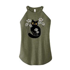 You will love the fun and comfortable style of this Juniors' Black Cat In Daisies High Neck Tank Top. You will love the fun and comfortable style of this Juniors' Black Cat In Daisies High Neck Tank Top. FEATURES SleevelessFABRIC & CARE Cotton, polyester, rayon Machine wash Size: Xxl. Color: Green. Gender: female. Age Group: kids. Pattern: Graphic. Playful Black Stretch Top, Black Playful Stretch Top, Playful Stretch Black Tops, Playful Cat Print Tops For Summer, Playful Cat Print Summer Tops, Cute Cat Design Tops For Spring, Black Cat Design Tops For Spring, High Neck Tank Top, Kids Pattern