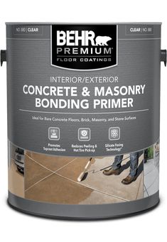 a paint can with the words interiorexterior concrete and masonry bonding primer