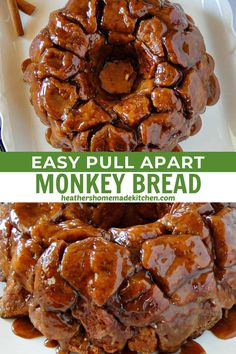 this is an easy pull apart monkey bread recipe for breakfast or brunch it's made with cinnamon bundts and caramel syrup