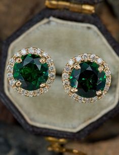 Timeless Tsavorite Green Jewelry, Tsavorite Earrings For Anniversary In Fine Jewelry Style, Formal Tsavorite Earrings Fine Jewelry, Timeless Green Earrings As A Gift, Timeless Green Earrings For Gift, Tsavorite Gemstone Earrings For May Birthstone, Tsavorite Earrings For May Birthstone Gift, Exquisite Green Earrings With Prong Setting, Tsavorite Earrings Gift For May Birthstone