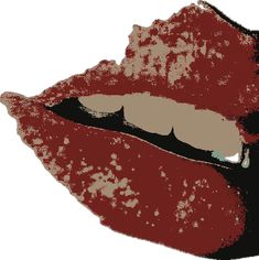 a close up view of a red lips