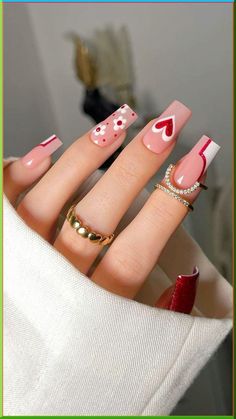 Fall in love with Lovely Valentine's Nails! Explore cute nail designs perfect for sweetening your Valentine's Day look. From adorable heart motifs to charming love-themed accents, these nail ideas will add a touch of romance to your fingertips. Express your affection with these lovely manicure inspirations! #ValentinesDayNails #CuteNailArt #LovelyManicure #UñasDeSanValentín Cute Nail Art, Stick On Nails, Heart Nails, Nail Art Hacks, Cute Nail Designs, Valentine's Day Nails, Valentines Nails, Nail Accessories, Nail Kit