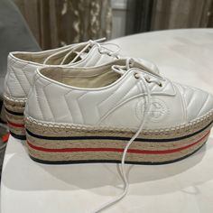 Platform Gucci Shoes Brand New Size 6 Gucci White Sneakers With Textured Sole, Gucci Leather Sneakers For Spring, Spring Gucci Leather Sneakers, White Gucci Sneakers For Spring, Spring White Gucci Sneakers, Gucci Heels, Women Platform Sandals, Floral Sandals, Gucci Monogram