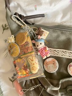 Decorated Messenger Bag Aesthetic, Calico Critters Keychain, Aesthetic Bag Charms, Juminocore Keychain, Cutecore Keychains, Cute Keychain, Cute Bags, Bits And Bobs, Cute Photos