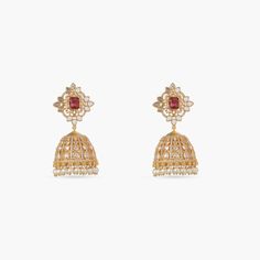 Sadie Nakshatra CZ Jhumka Earrings Buy Jewellery Online, Choker Pendant, Traditional Earrings, Kundan Earrings, Kids Necklace, Indian Earrings, Jhumka Earrings, Antique Necklace, Cz Earrings