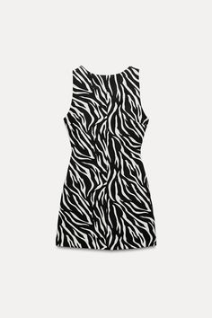 ANIMAL PRINT DRESS Staple Dress, Zebra Print Dress, Zebra Dress, Waistcoat Dress, Animal Print Dress, Zara Woman Dress, Cardigan Sweater Jacket, Round Neck Dresses, Animal Print Dresses