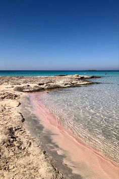 Pink Beach in Crete Crete Pink Beach, Elafonisi Crete, Elafonisi Beach, Crete Beaches, Greece Summer, Pink Sand Beach, Island Holiday, Pink Beach, Pink Sand