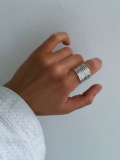 "Set of hammered texture stacking rings.Made from sterling silver.1.5mm thick.  Please leave the ring size wanted at the checkout \"Notes to Seller\"  Thank you for choosing hand made.  ETTE ♥️" Silver Stacked Midi Rings As A Gift, Stacked Sterling Silver Rings In Silver, Everyday Silver Stacked Rings, Everyday Stacked Silver Rings, Minimalist Silver Stackable Rings, Minimalist Stacked Silver Rings, Silver Hammered Stackable Promise Rings, Hammered Silver Stackable Promise Rings, Silver Hammered Open Midi Rings