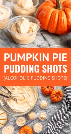 pumpkin pie pudding shots with text overlay