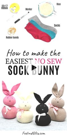 ✓✓The Easiest Easter Bunny Craft using Unmatched Socks No-Sew - - Check more at /the-easiest-easter-bunny-craft-using-unmatched-socks-no-sew/ easter board decorations ideas, ideas for easter decorations eggs, easter decorations ideas, ideas for easter decorations diy? No Sew Sock Bunny, Easter Bunny Craft, Sock Bunny, Bunny Craft, Shabby Chic Easter, Crafts Easter, Easy Easter Crafts, Diy Socks, Sock Crafts